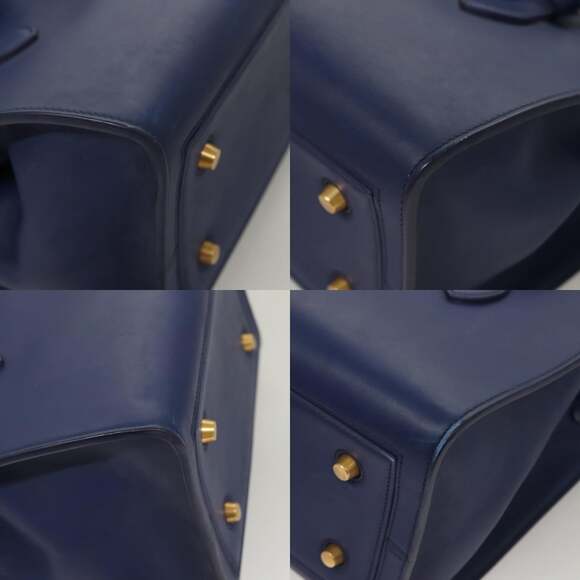 CELINE Thai Hand Bag Leather Navy Gold - Picture 10 of 12